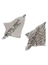 Rabanne Paco  Pixel Flow Dangle Earrings In Silver Metal Mesh In Silver