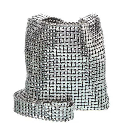 Rabanne Paco  Pixel Mini Shoulder Bag In Silver