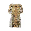Rabanne Iconic Sparkle Discs Mini Dress