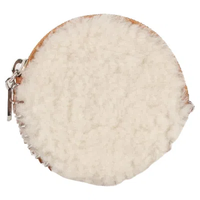 Pre-owned Rabanne Paco  Purse With Sheepskin Fur In Sand
