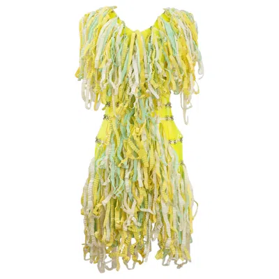 Pre-owned Rabanne Paco  Rare Rhodoïd One-off Dress, Circa 1960/70s In Sand