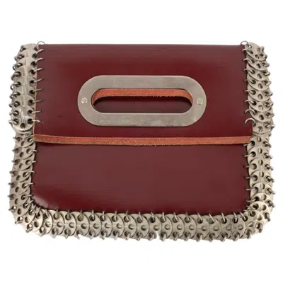 Pre-owned Rabanne Paco  Red Leather Bag With Silvery Metal, 1960s