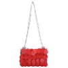 Rabanne Paco  Red Sparkle Discs Shoulder Bag In Red