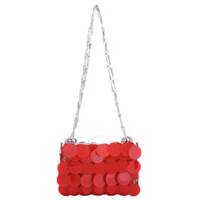 Rabanne Paco  Red Sparkle Discs Shoulder Bag