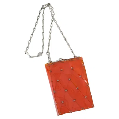 Pre-owned Rabanne Paco  Reedition 1969 Orange Resine Nano Bag