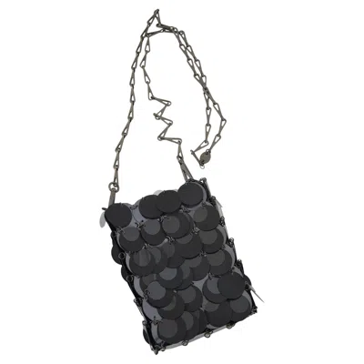 Pre-owned Rabanne Paco  Reedition Black Disco Disc Nano Bag