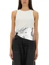 Rabanne Embellished Metallic Ribbed Stretch-cotton Jersey Tank