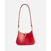 Rabanne Structured Leather Shoulder Bag With Gold Ring Hardware In Red