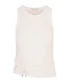 Rabanne Paco  Ruched Detailed Asymmetric Tank Top In White