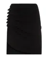 Rabanne Ruched-detail Asymmetric Miniskirt In Black