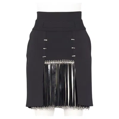 Pre-owned Rabanne Paco  Runway Leather Fringe Skirt - Manish Arora Fw 2012 - Look 35 In Black