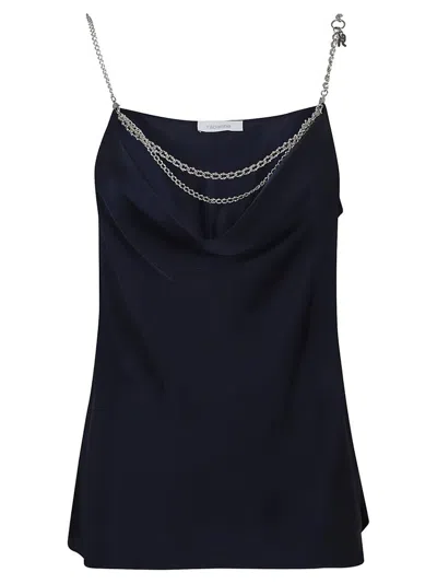 Rabanne Blue Satin Tank Top