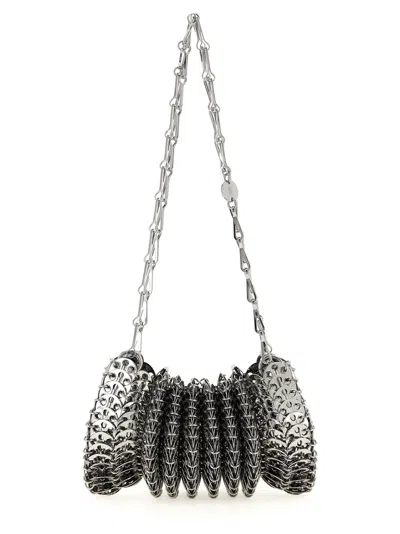 Rabanne Paco  Sculptural Chainmail Shoulder Bag In Silver