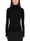 Rabanne "secon-skin" Efect Mesh With Studs In Black