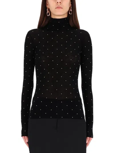 Rabanne "secon-skin" Efect Mesh With Studs In Black