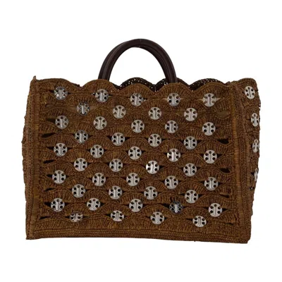 Rabanne Paco  Shopper Bag -  - Raffia - Brown