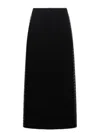 Rabanne Midi Skirt With Rhinestones In Black