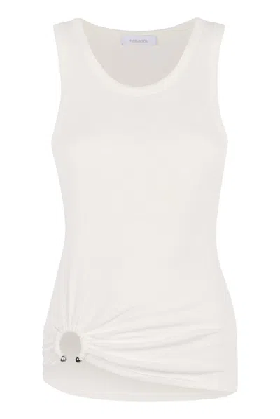 Rabanne Paco  Signature Piercing Tank Top In White