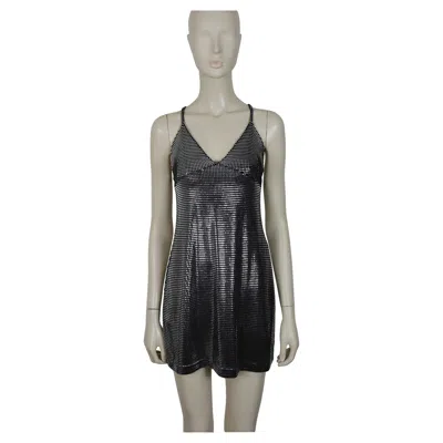 Pre-owned Rabanne Paco  Silver Foil Grid Dress
