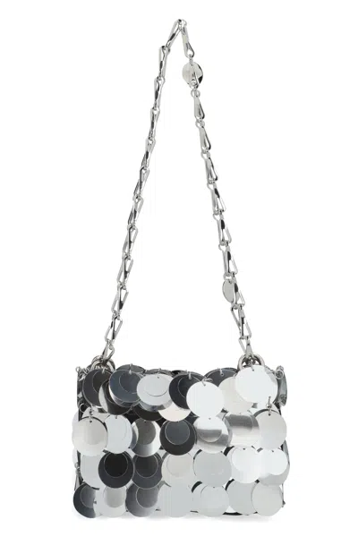 Rabanne Paco  Silver Maxi Sequins Nano Shoulder Bag