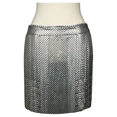 Pre-owned Rabanne Paco  Silvery Skirt Fall 2013 In Gray