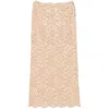 Rabanne Lace Midi Skirt In Beige