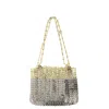 Rabanne Skyline Clutch Bag In Silver