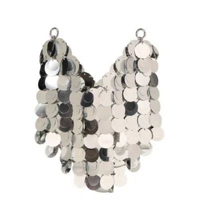 Rabanne Paco  Sparkle Mini Crossbody Bag In Silver