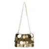 Rabanne Golden Shoulder Bag With Shimmering Metal Discs