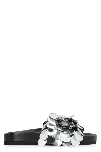 Rabanne Paco  Sparkle Sandal In Black