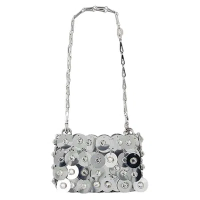 Rabanne Paco  Sparkling Sequined Shoulder Bag In Silver