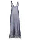 Rabanne Studded Mesh Dress Dresses In Blue
