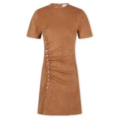 Rabanne Paco  Suede Draped Short Dress In Multi