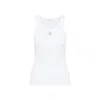 Rabanne Ribbed Cotton Tank Top With Perforated R-logo