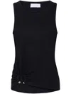 Rabanne Embellished Gathered Ribbed Stretch-cotton Jersey Tank