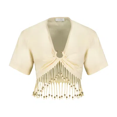 Rabanne Paco  Tee T-shirt -  - Cotton - Ivory In Neutral