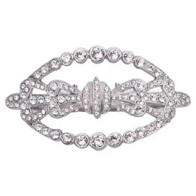 Pre-owned Rabanne Paco  Three-fingers Ring In Silver-plate Paved With Rhinestones In Multi