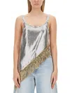 Rabanne Fringed Asymetric Chainmail Top