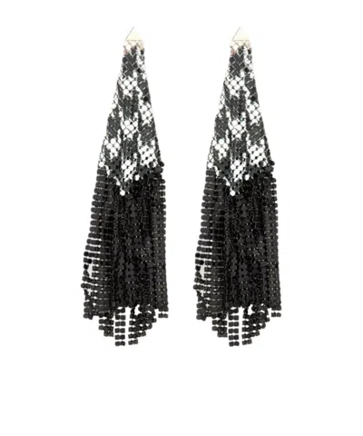 Rabanne Paco  Two-toned Chainmail Earrings In Black