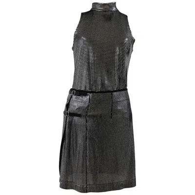 Pre-owned Rabanne Paco  Vintage Anthracite Women's Skirt Suit, Size S, 1990s In Black