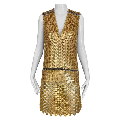 Pre-owned Rabanne Paco  Vintage Gold Chain Link Cocktail Dress, Size 4-6