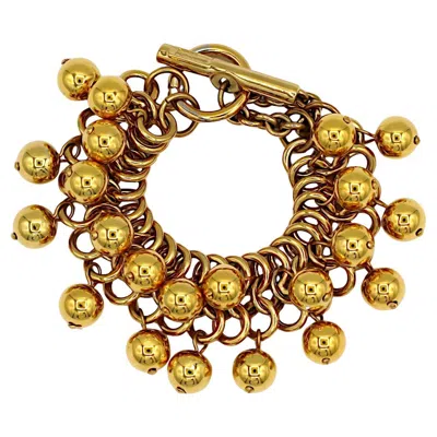 Pre-owned Rabanne Paco  Vintage Gold Tone Ball Charm Bracelet In Multi