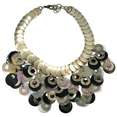 Pre-owned Rabanne Paco  Vintage Rhodoid And Metal Discs Necklace In Multi