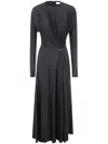 Rabanne Crewneck Gathered Dress In Black