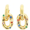 Rabanne Paco  Xl Link Double Hoop Earrings In Gold Tone
