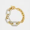 Rabanne Xxl Chain Necklace In Silver And Gold-tone Brass