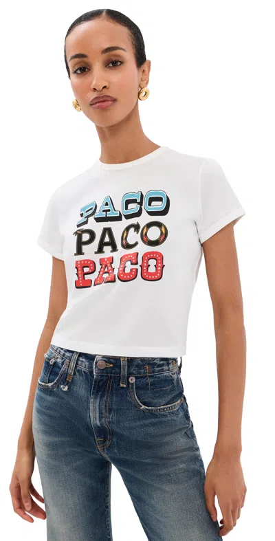 Rabanne Paco Logo Print T-shirt In White