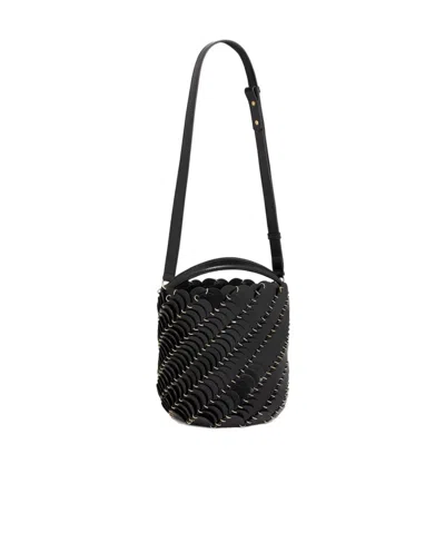 Rabanne Pacoïo Leather Bucket Bag In Black