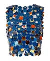 Rabanne Sequin Chain Link Sleeveless Top In Blue