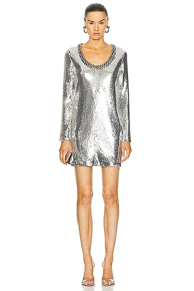 Rabanne Paillette Mini Dress In Silver